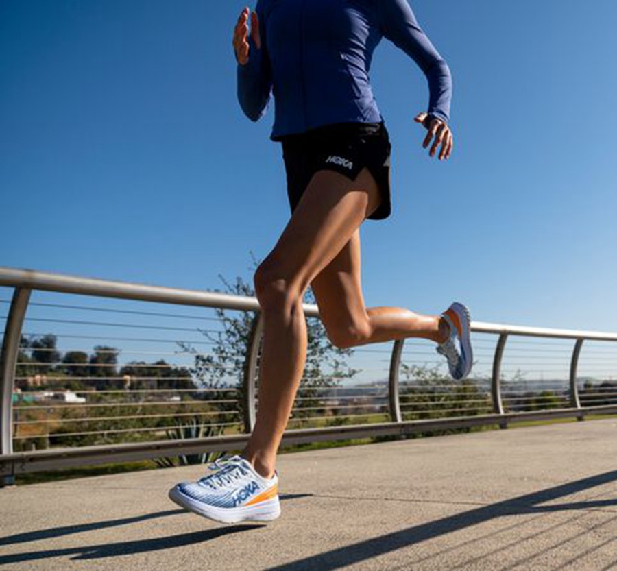 Running Shoes Mens - Hoka One One Carbon X-SPE - White/Blue - TIOMPKG-06